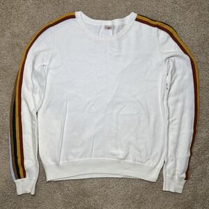 Vtg Faherty Organic Cotton Cashmere Long Sleeve Sweater women's size XS White